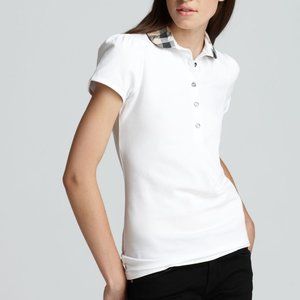 white burberry collar shirt
